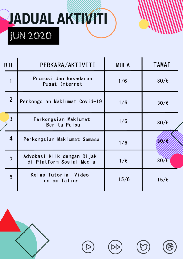 JADUAL AKTIVITI JUNE 2020