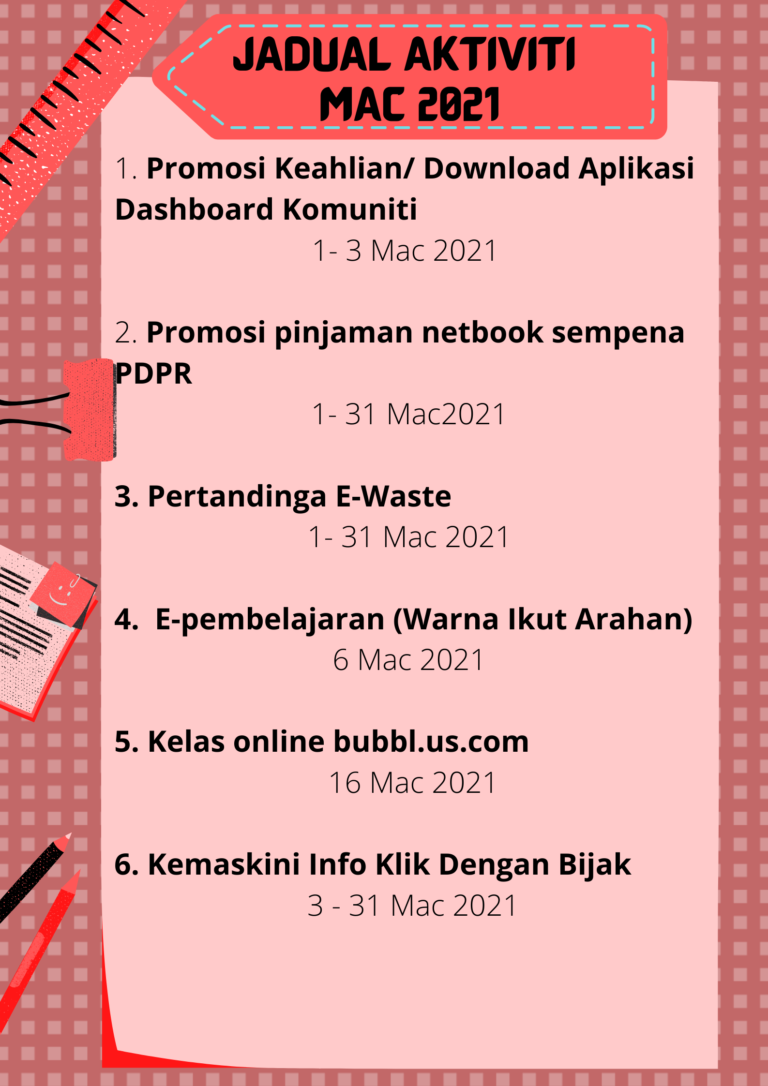JADUAL AKTIVITI MAC 2021
